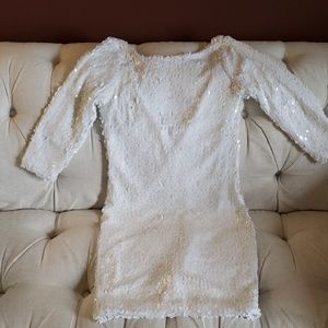 Kami Shade White Sequins Dress